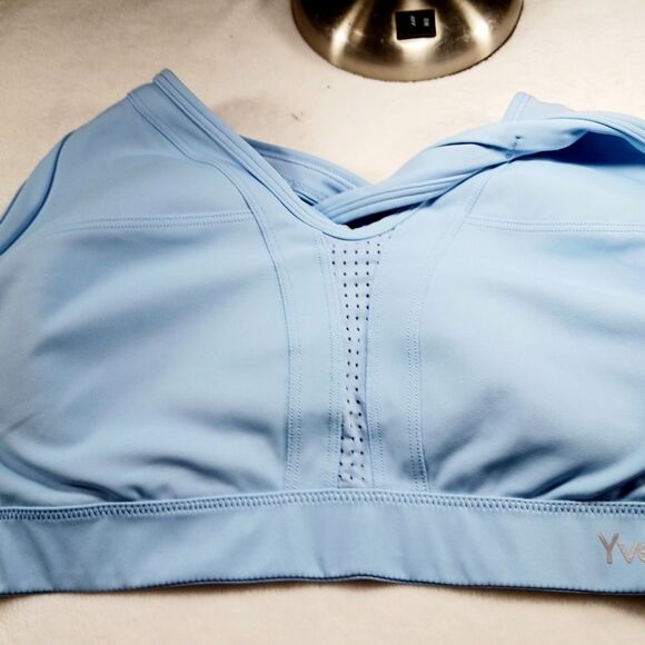 Yvette Sports Bra Running Bra 40D-F Blue. Sweat wicking material. Crossback..... - Picture 6 of 12